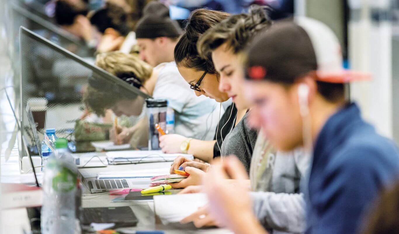 Students working on a task